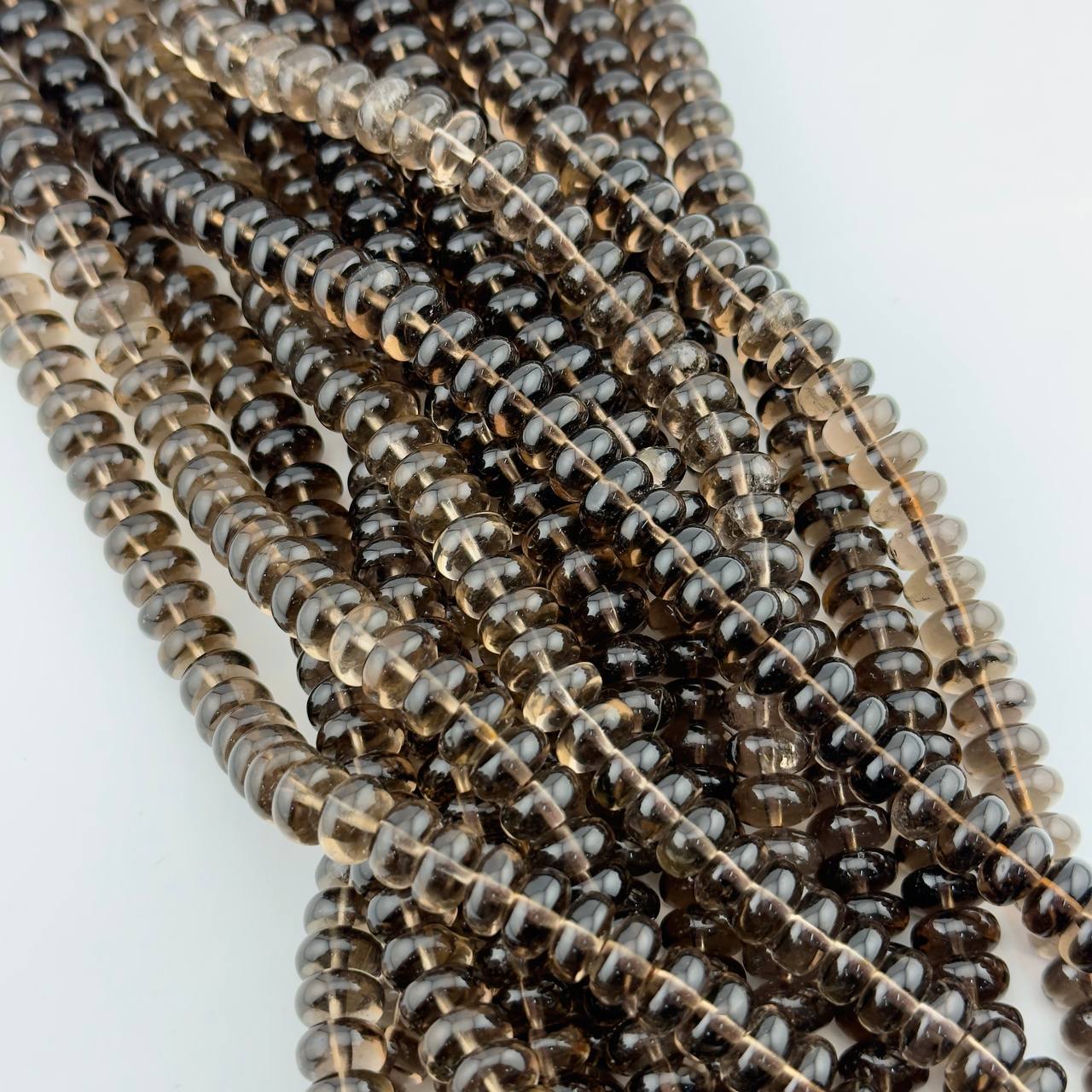 Раухтопаз (дымчатый кварц) рондель размер 5*10мм цвет коричневый