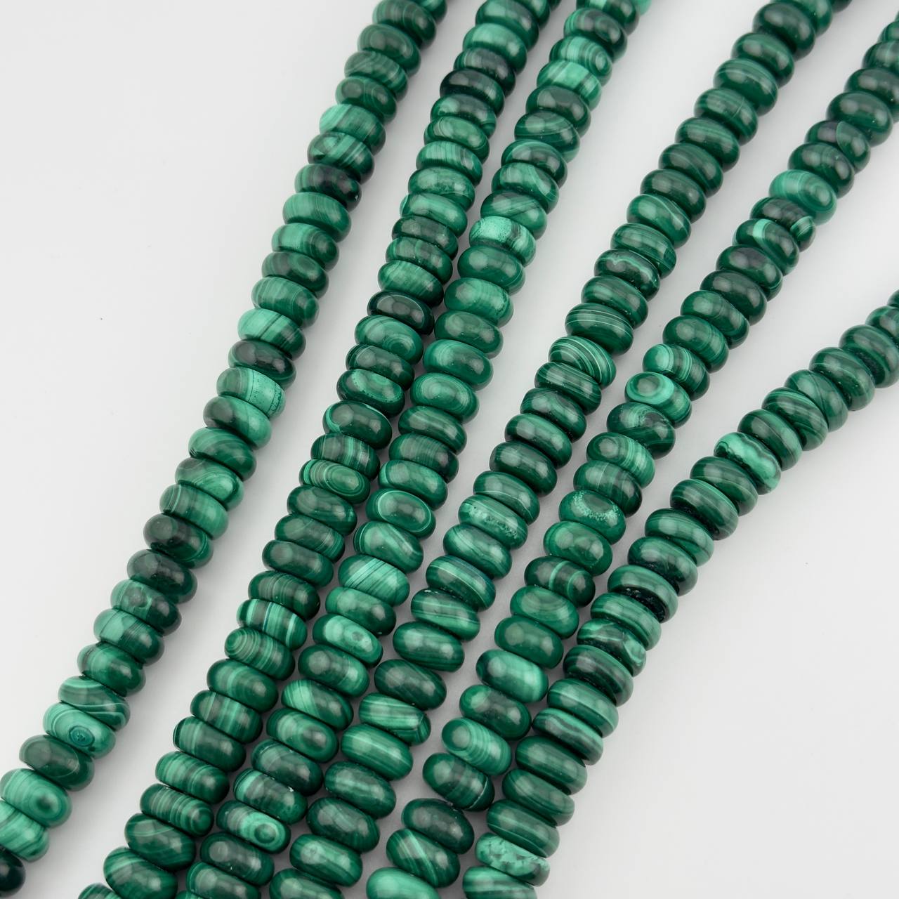 Бусины малахит рондель размер 4,5*11мм натуральный камень