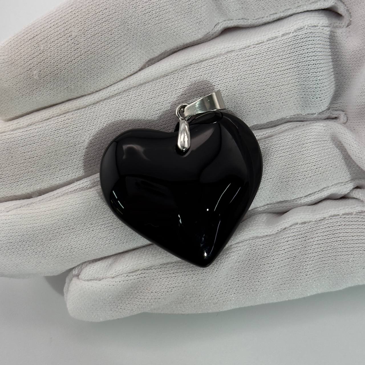 Подвеска из стекла цвет черный размер 35мм