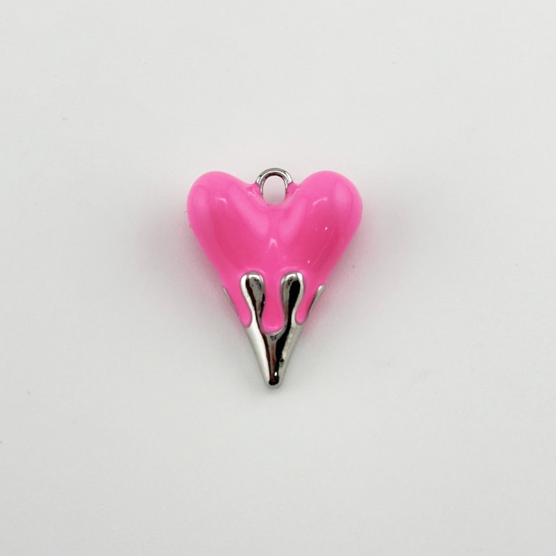 Подвеска сердце из эмали размер 19,6*24,6мм