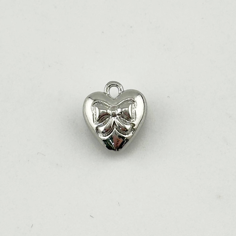 Подвеска Сердце размер 10*11мм цвет серебро