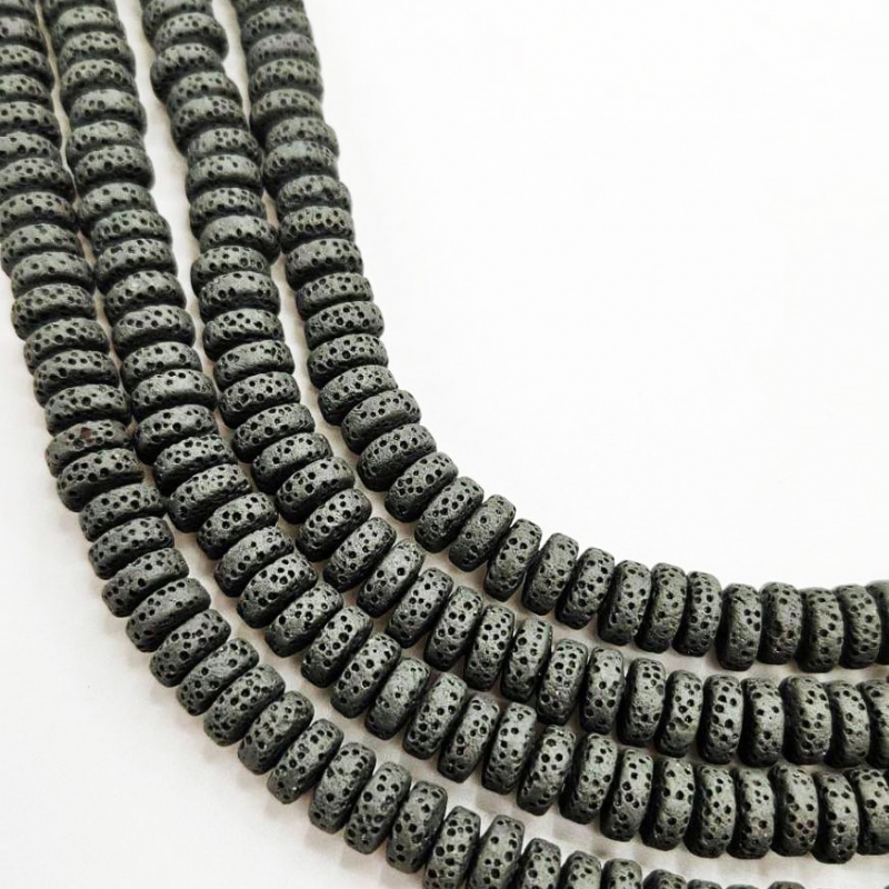 Бусины Вулканическая лава размер 4*9мм натуральный камень
